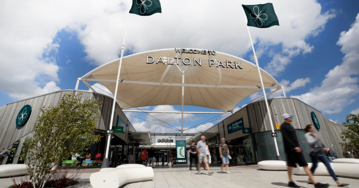 entrance to Dalton Park outlet shopping centre